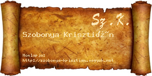 Szobonya Krisztián névjegykártya